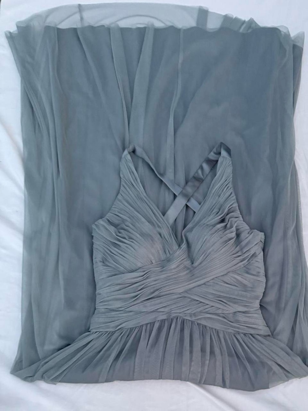 Elegant Grey blue Chiffon V-Neck Women’s Dress